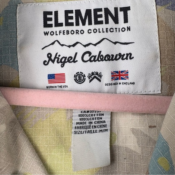 Nigel Cabourn Collection Element Yellow and Blue Canvas Camo Button Down Shirt M - Picture 8 of 8